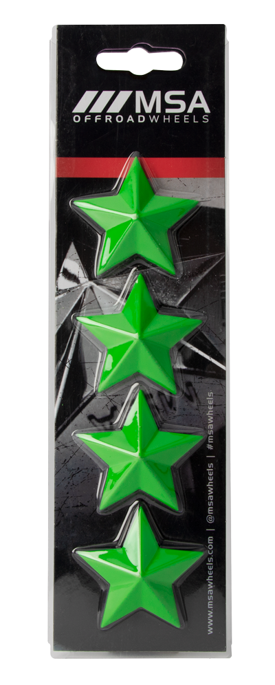 MSA Offroad Wheels — MSA STAR LOGO - GREEN (4PK) - MSA WHEELS