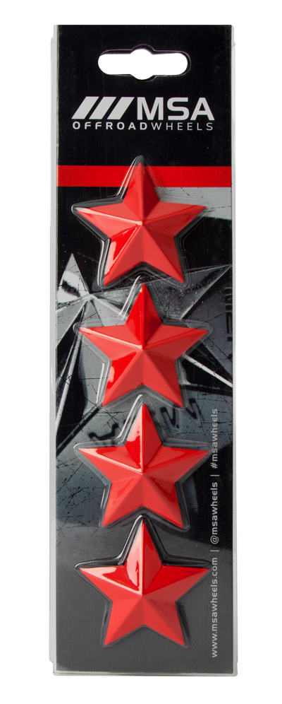 MSA Offroad Wheels — MSA STAR LOGO - RED (4PK) - MSA WHEELS