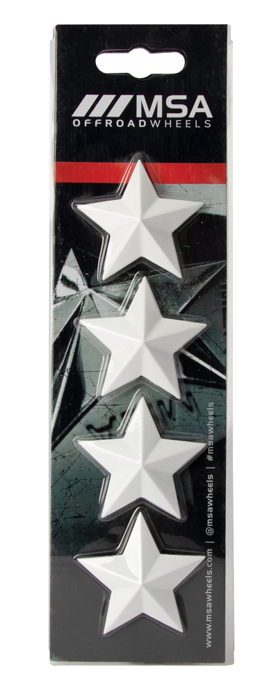 MSA Offroad Wheels — MSA STAR LOGO - WHITE (4PK) - MSA WHEELS