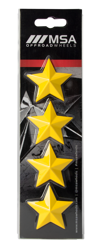 MSA Offroad Wheels — MSA STAR LOGO - YELLOW (4PK) - MSA WHEEL