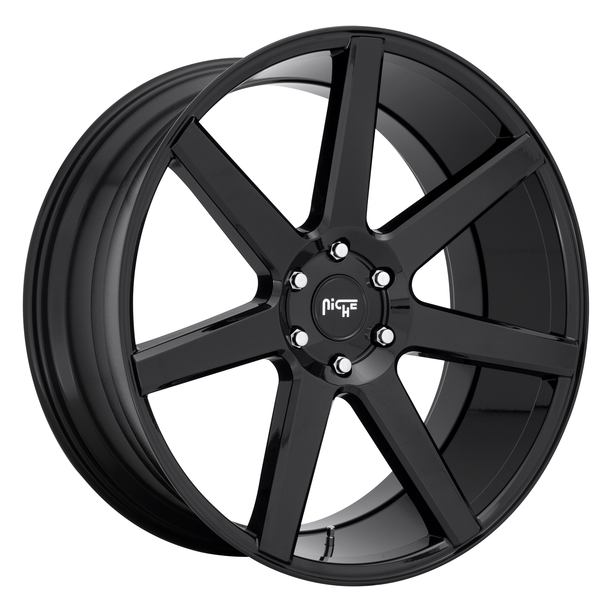 19-inch x 9-inch low-gloss ebony black-painted aluminum wheels